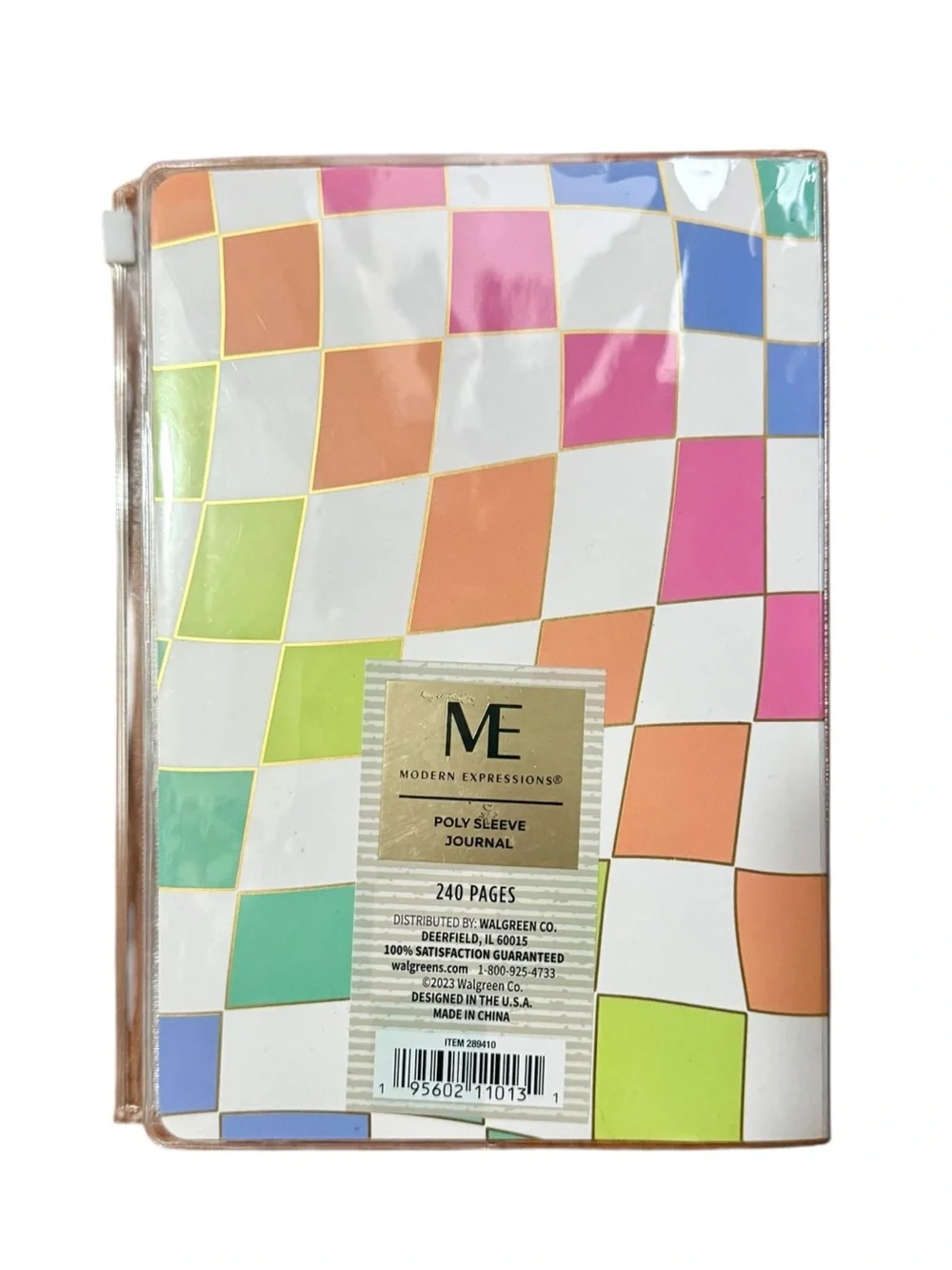 Modern Expressions 240 Page Lined Journal w/ Zippered Poly Sleeve NWT